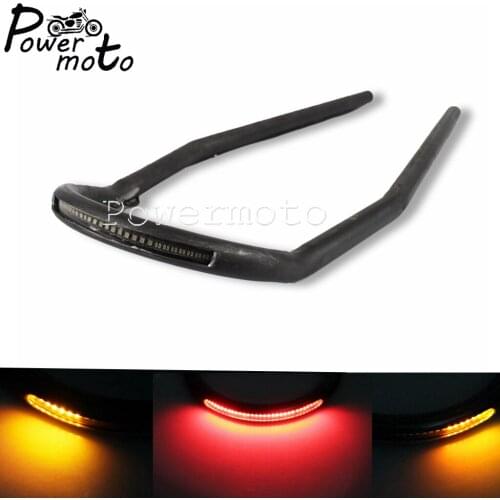 590mm 7/8" Motorcycle Steel Rear Seat Hoop Frame Loop LED Tail Brake Light For Harley Cafe Racer Honda KAWASAKI YAMAHA SUZUKI