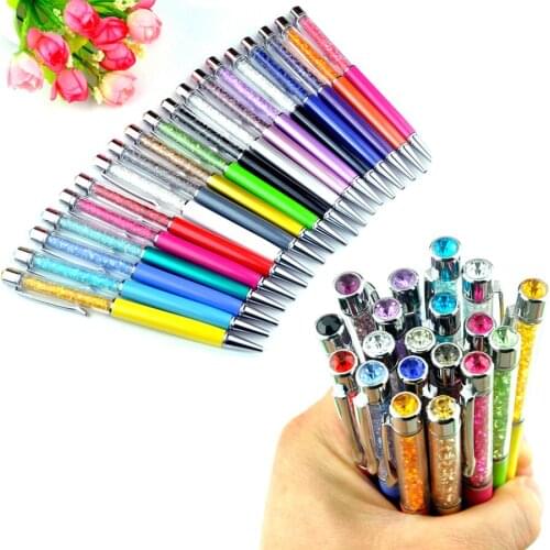 1 Pcs Crystal Pen Top Big Diamond Ballpoint Stationery Roller Metal Ballpen Caneta Novelty Gift Office Material School Supplies
