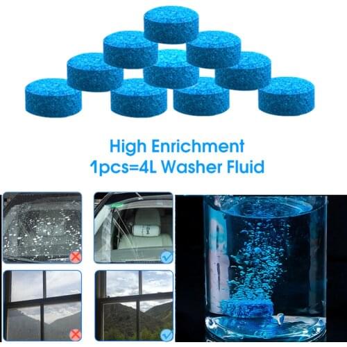 10PCS=40L Car Solid Cleaner Concentrated Effervescent Tablets Glass Water Window Windshield Solid Washer Household Detergent