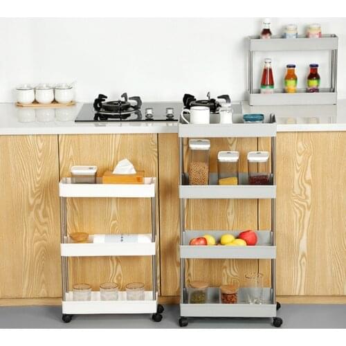 2/3/4 Tier Rolling Storage Cart Mobile Shelving Unit Organizer Utility Cart Rack