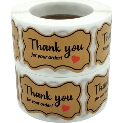250pcs/roll Retro Lovely Handmade Thank You Stickers Seal Label Small Shop Packaging Thank You For Your Order Sticker Stationery