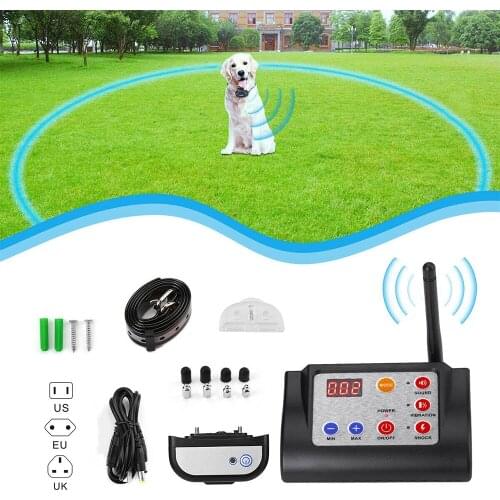 2in1 Wireless Electric Dog Fence with Collar For 1/2/3 Dogs Pet Containment System Waterproof Shock Collar Dog Training Supplies