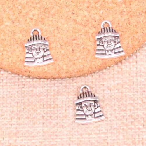 35pcs Tibetan Silver Plated King of Egypt Charms Pendants for Jewelry Making DIY Handmade Craft 16*11mm