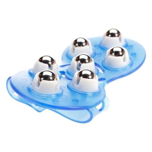 7 Roller Rolling Stainless Steel Rolling Ball Massager Glove Pain Reliever Random