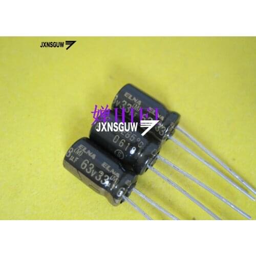 20PCS ELNA RFO 63V33UF 6.3X11MM black gold Aluminum electrolytic capacitors 33uF/63V 85 degrees 33UF 63V