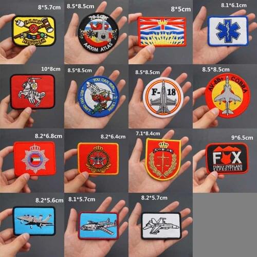 Fighter F-18 COBRA Embroidery Merrow Border Punk Biker Patch Military Morale Badge for Clothes Hat Accessories Decoration