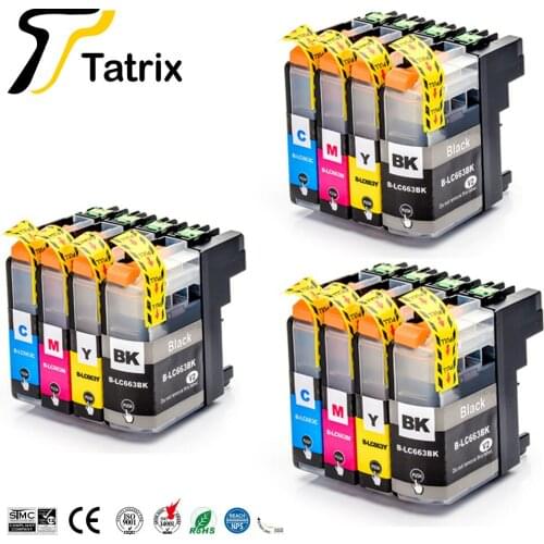 Tatrix 12PK For Brother LC663 Ink Cartridge For Brother MFC-J2720 MFC-J2320 Printer
