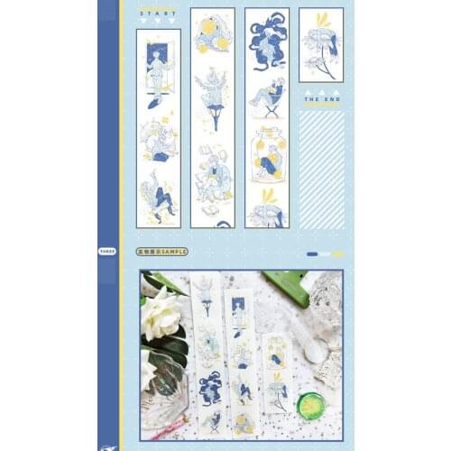 1 Loop stars and orange hair boy decorative masking tape 70cm