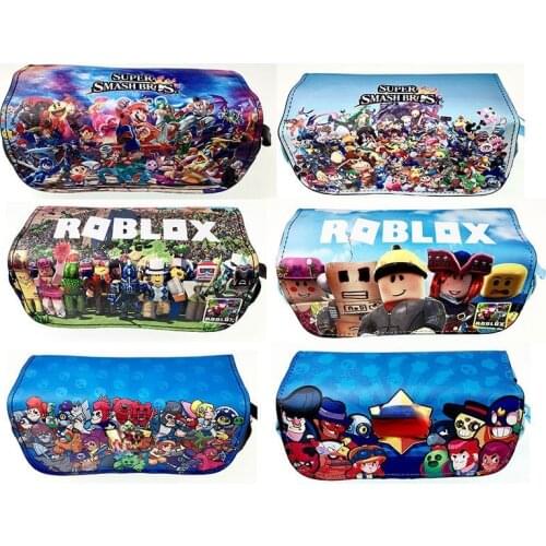 Kids Robloxing Pencil Case Canvas Stretch Double Layer Large Capacity Pencil Box School Stationery cute school supplies