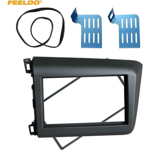 FEELDO 2Din Car CD/DVD Fascia Frame for HONDA Civic(LHD) 2011-2013 Radio Dash Panel Frame Fitting Adaptor Mounting Trim Kit#4936