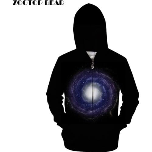Galaxy Nebula Space 3D Print Unisex Hoodie Mens Zipper Hoodies 2018 Street Style Zip Tracksuits Pullover Drop Ship ZOOTOP BEAR