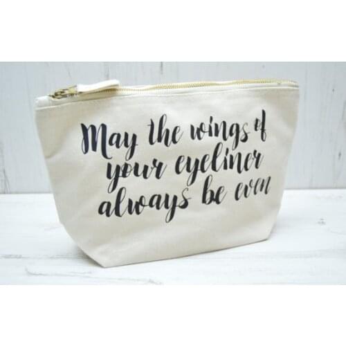 Customized text wedding Best Friend birthday Make Up makeup comestic Canvas Bags Bridal Party Bags toiletry zipper pouches gifts