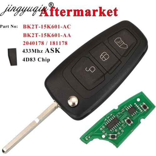 Jingyuqin BK2T-15K601-AA/ AC 434MHz ASK 4D+(83) Chip Car Keys for Ford Tourneo Transit Custom Remote Flip Key Fob Aftermarket