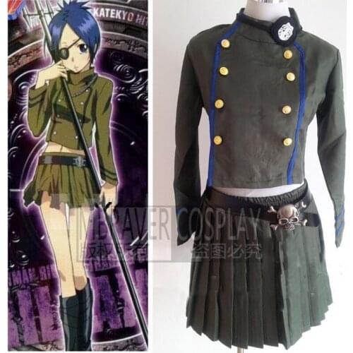 3PCS New Adult Coser Japanese Anime Hitman Katekyo Reborn Cosplay Costumes Chrome Dokuro Uniforms Tops/Skirt/Goggles