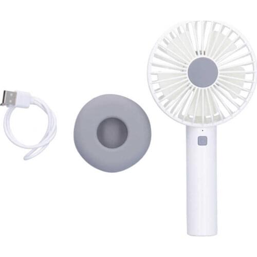 White Donut Shaped Small Fan Portable LED Night Light with Silicone Base Fan for Home Midnight Household Supplies