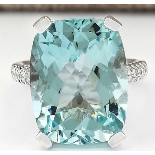 Fashion Women Jewelry Princess Cut Light Blue Zircon Bridal Rings for Wedding Engagement Set Gifts