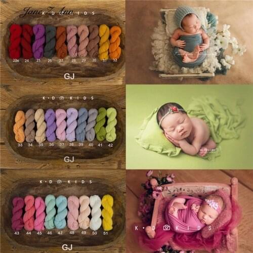 Newborn stretch soft texture knitted swaddle children photography props good match wrapped cloth multi-color 30x160cm