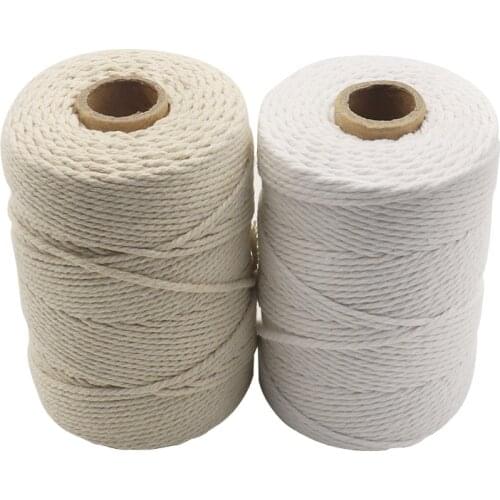 2mmx160m Natural Beige Soft Cotton Cord Rope Craft Macrame Artisan String DIY Handmade Tying Thread Cord Rope