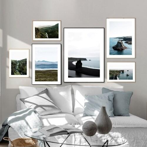 Scandinavian Nature Mountain Lake Canvas Painting Nordic Poster Landscape Print Wall Art Picture Home Decorative Paintings