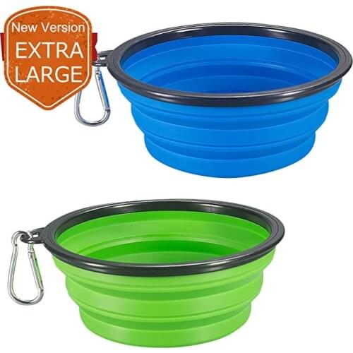 1L 17.5CM Folding TPE Travel Bowl for Dog Food Container Portable Collapsible Folding Dog Bowl for Pet Cat Food Water Feeding