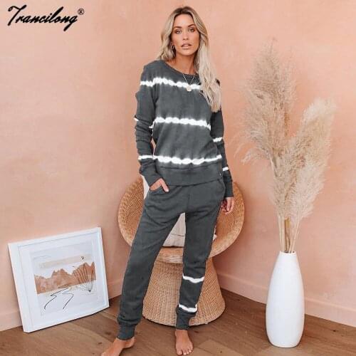 Tracksuit Women Casual Autumn Chandal Conjunto Mujer Clothes Long Sleeve Two Piece Top And Pants Set Home Lounge Wear Fashion
