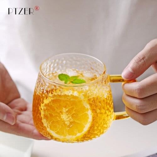 PTZER Water Wave Ripple Surface Glass Tea Cup Stand For Table Tumbler Cat Mug Afternoon Coffee Accessories Wedding Gift