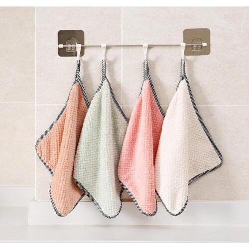 Super Absorbent Coral fleece Clean Cloth Wiping Rag Dish Towel Practical Home Kitchen Sink Wipe Cleaning Tool