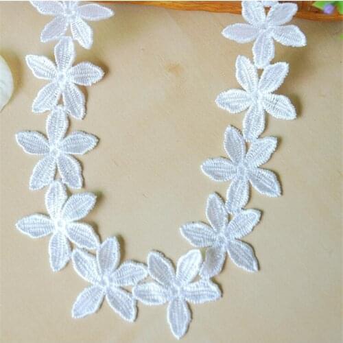4yards Ivory 4.5cm Flower Venice Lace Applique Sewing Trims Doll Wedding lace polyester headdress LW0102