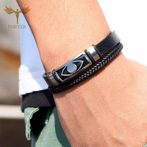 Turkish Ethnic Jewelry Evil Eye Bracelet Female Men Lucky Jewelry Stainless Steel Cuff Bracelet Men And Women Accessories