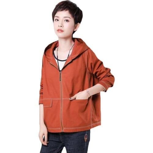 Comfortable jacket female 2021 new spring autumn Casual loose little hooded short coat women black cotton jacket outwear ld001