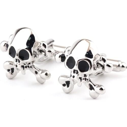 Skull shape cufflinks mens shirts cufflinks cuff of the lacquer that bake paint free shipping