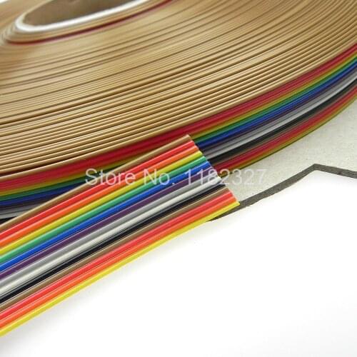 10 meters/lot) 1.0mm Tussenruimte 14 MANIER Platte Kleur Regenboog Lint Kabel Draad Gestrand Geleider