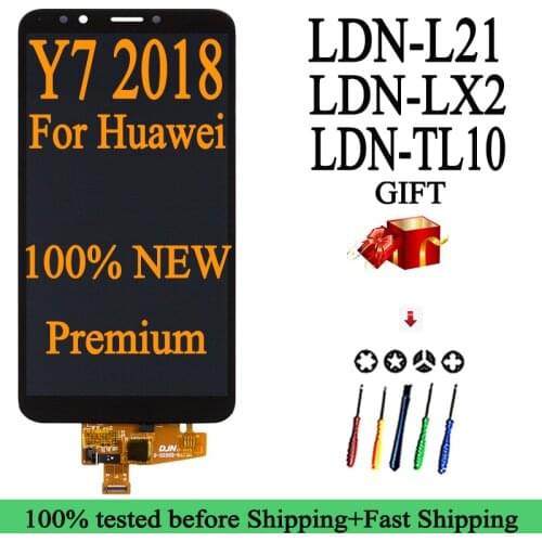100% New LDN-L21 LDN-LX2 LDN-TL1 Premium Quality For Huawei Y7 2018 LCD Display Touch Screen Replacement For Y7 Prime/Pro 2018