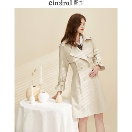 2021 Spring New Khaki Windbreaker Womens Mid-length Style Waist Waist Is Thin, Popular Drape Coat