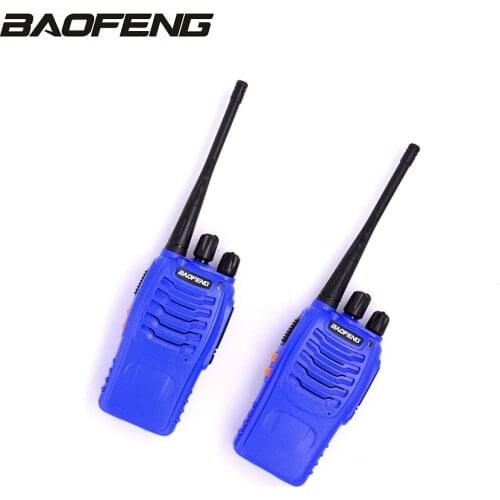 2x BAOFENG 888S UHF Two Way Radio & PTT Earpiece with Microphone Entry level Interphone for Outdoor Sports blue Walkie Talkie