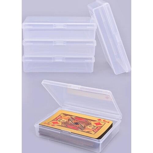4pcs 10*7cm Transparent plastic boxes playing cards container PP storage case packing poker game card box for Board games