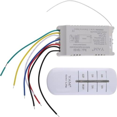 YYSD 4 Way ON/OFF 220V Wireless Receiver Lamp Light Remote Control Switch