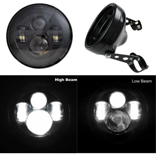 7 Inch LED Motorcycle Headlight with Halo Angle Eyes 7inch LED Headlight Housing Bucket Trim Ring for FLD Touring Softail