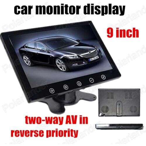 9 inch HD TFT LCD Monitor Screen 2-channel video input for Car Rearview Camera reverse peiority car monitor display