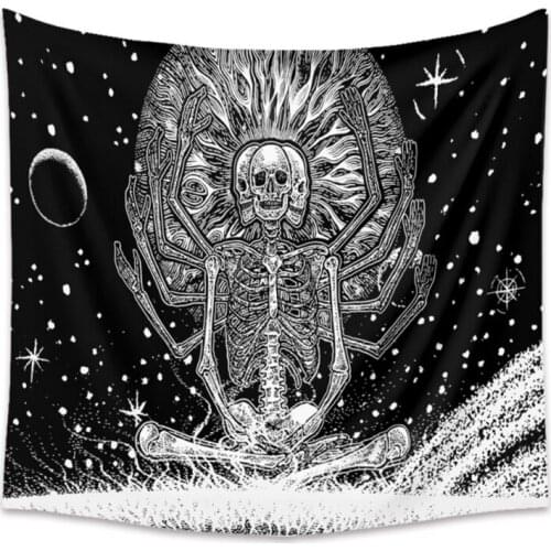 Bohemian Tapestry Psychedelic Tapestry Multi-Headed Skull Background Cloth Hanging Fabric Practical and durable tapestry