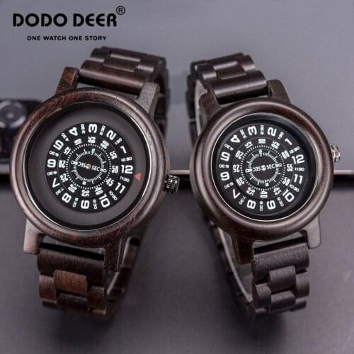 Relojes de pareja DODO DEER Wood Watch For Men Women Fashion Cool Compass Pointer Quartz Wristwatch Christmas Gift Dropshipping