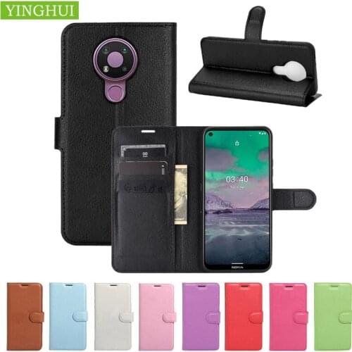Flip Leather Silicone Magnetic Phone Case Bag For Nokia 2.1 2.2 2.3 2.4 3.2 3.4 5.4 8.3 5G C1 C3 Litchi Texture Protect Cover