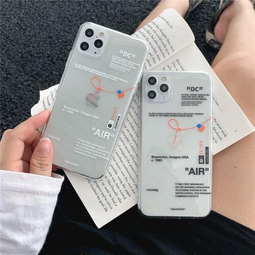 New high quality Super Luxury Sports Label Soft silicone clear case for iPhone 7 8 plus 11 Pro 12 X XS MAX Street Fashion cover