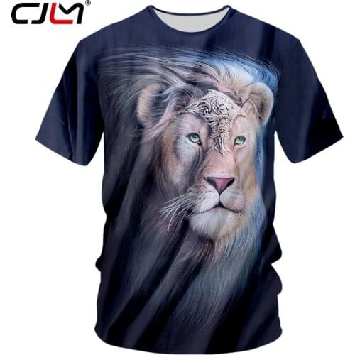 CJLM Animal Man T Shirt 3D Printed Lovely Lion Large Size Leisure 5XL Interesting T-shirt Mens Harajuku O Neck Tshirt