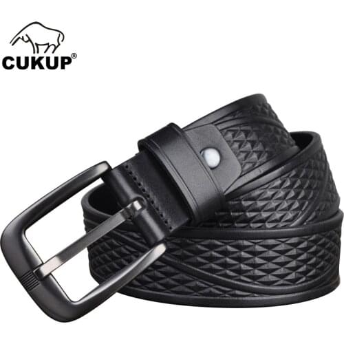 CUKUP Mens 2021 New Design Luxury Top Quality Cow Genuine Leather Male Casual Style Pin Buckle Retro Jeans Belts for Men NCK995