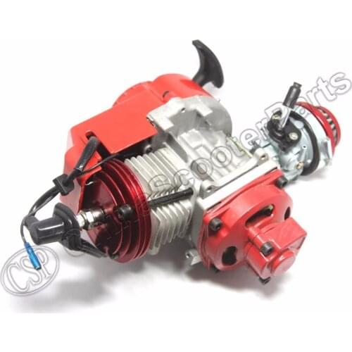 Racing 49CC Engine Alu Pull Start 15MM Carburetor CNC head Air filter Mini Moto Pocket ATV Quad Buggy Dirt Pit Bike Red
