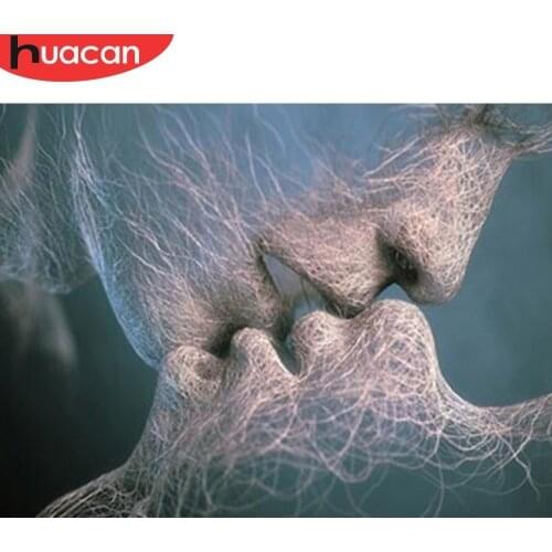 HUACAN 5D DIY Square Diamond Painting Full Rhinestone Couple Kiss Mosaic Diamond Embroidery Cross Stitch Home Decor Gift