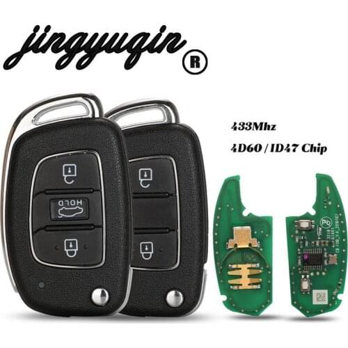 Jingyuqin 434MHZ With ID47 Chip 2B Remote Car Key Control For Hyundai Reina Verna Elantra ix25 New 2017