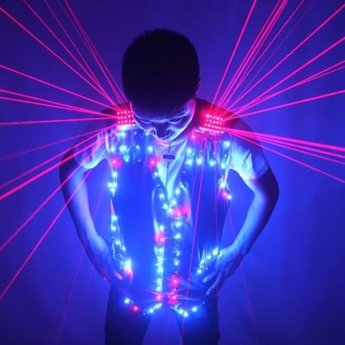 Red Laser Waistcoat LED Clothes, Laser Suits, 650nm Laser Man Costumes For Nightclub Performers