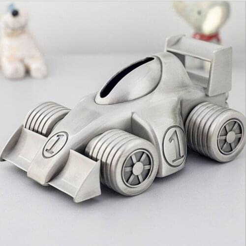 Creative racing car metal money saving box childrens money box coin box piggy bank for kids gifts CXG087